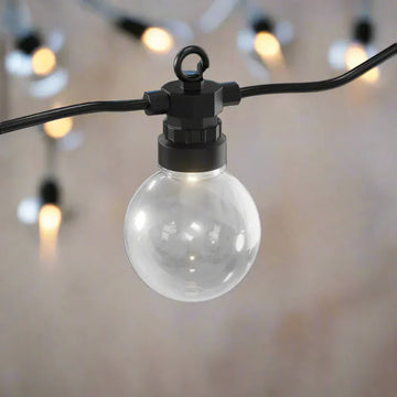 Duurzame ronde LED buitenlamp aan zwarte kabel, sfeerverlichting van Nordic Flame