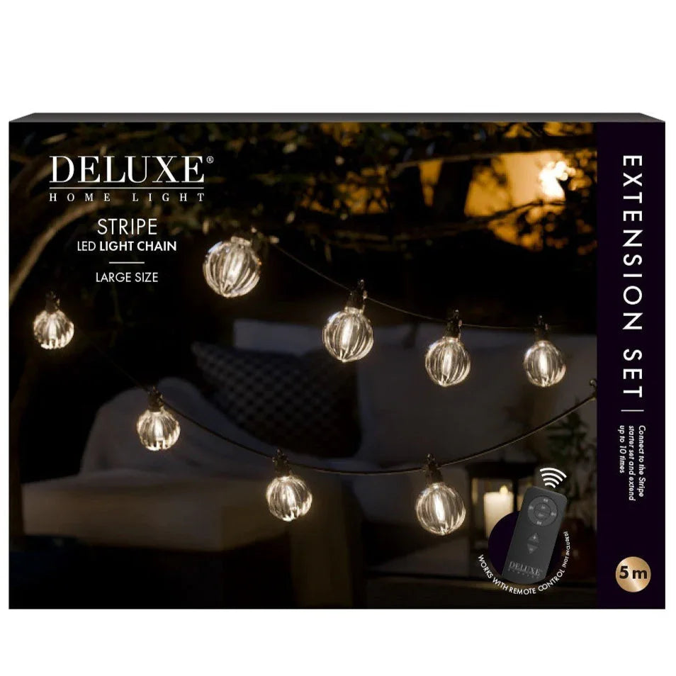 Deluxe Home Light Stripe LED lichtslinger met ronde lampen voor buiten, sfeerverlichting tuin Nordicflameshop.nl