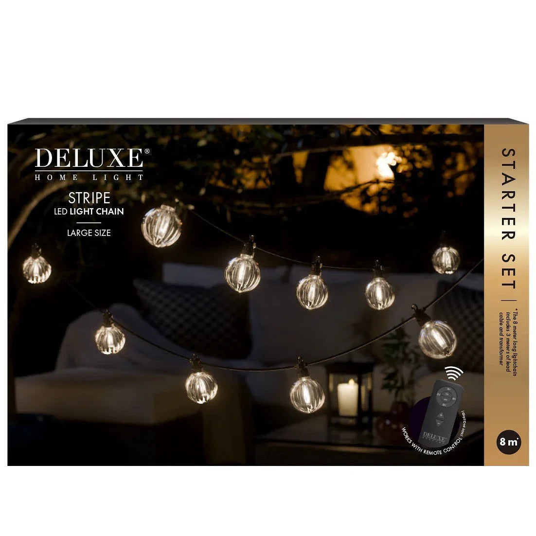 Deluxe Home Light LED lichtslinger Stripe, grote ronde lampjes voor sfeervolle buitenverlichting, Nordicflameshop.nl