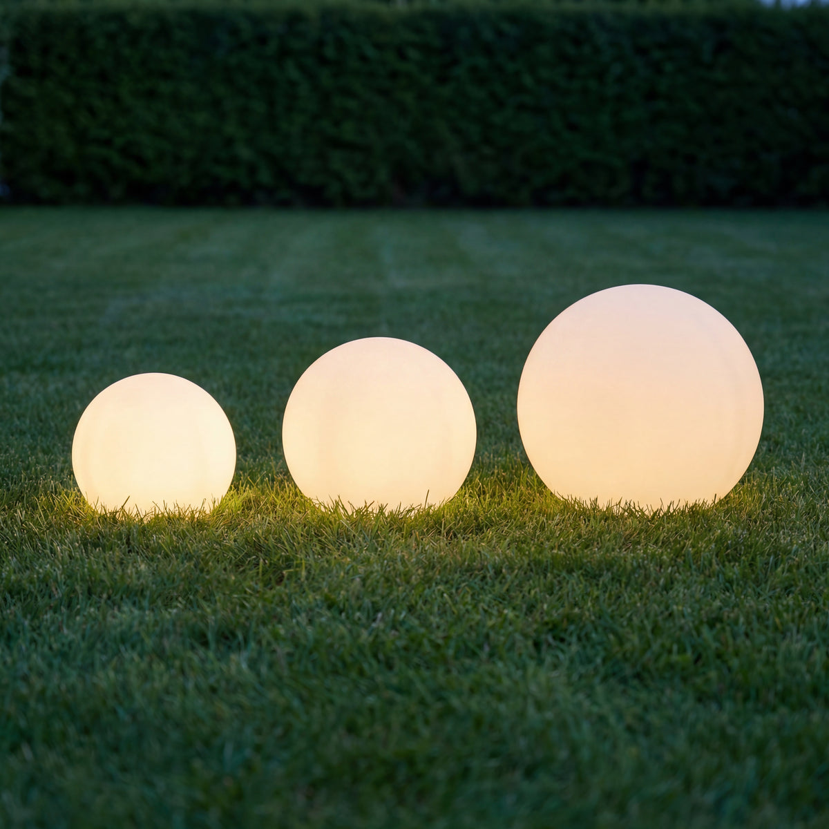 Solar LED lichtbollen voor buiten – Wit – 3-delige set (Ø: 20/25/30 cm) – NORDIC