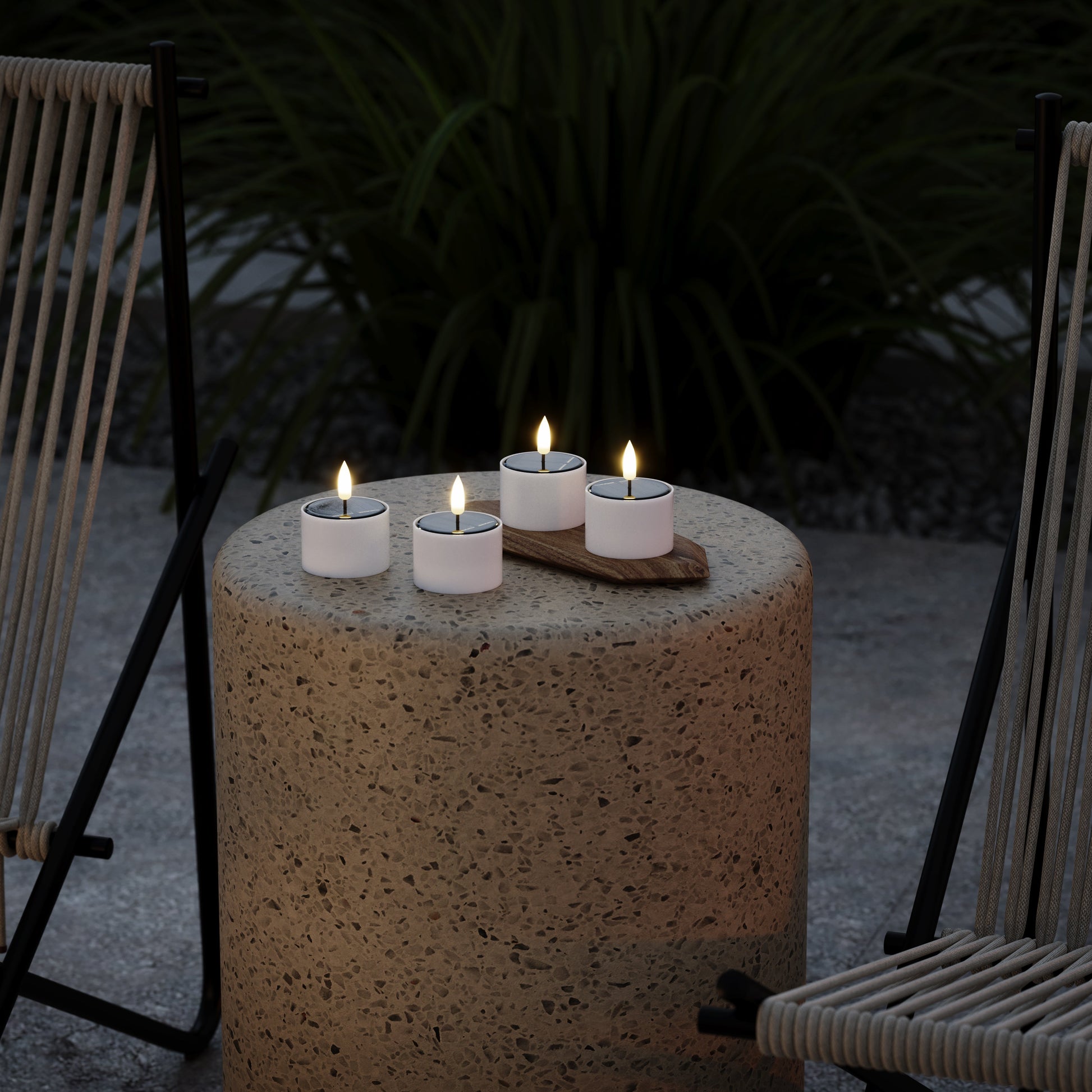 Solar theelichtjes voor buiten, 4 stuks – 3D-vlam – Nordic Flame