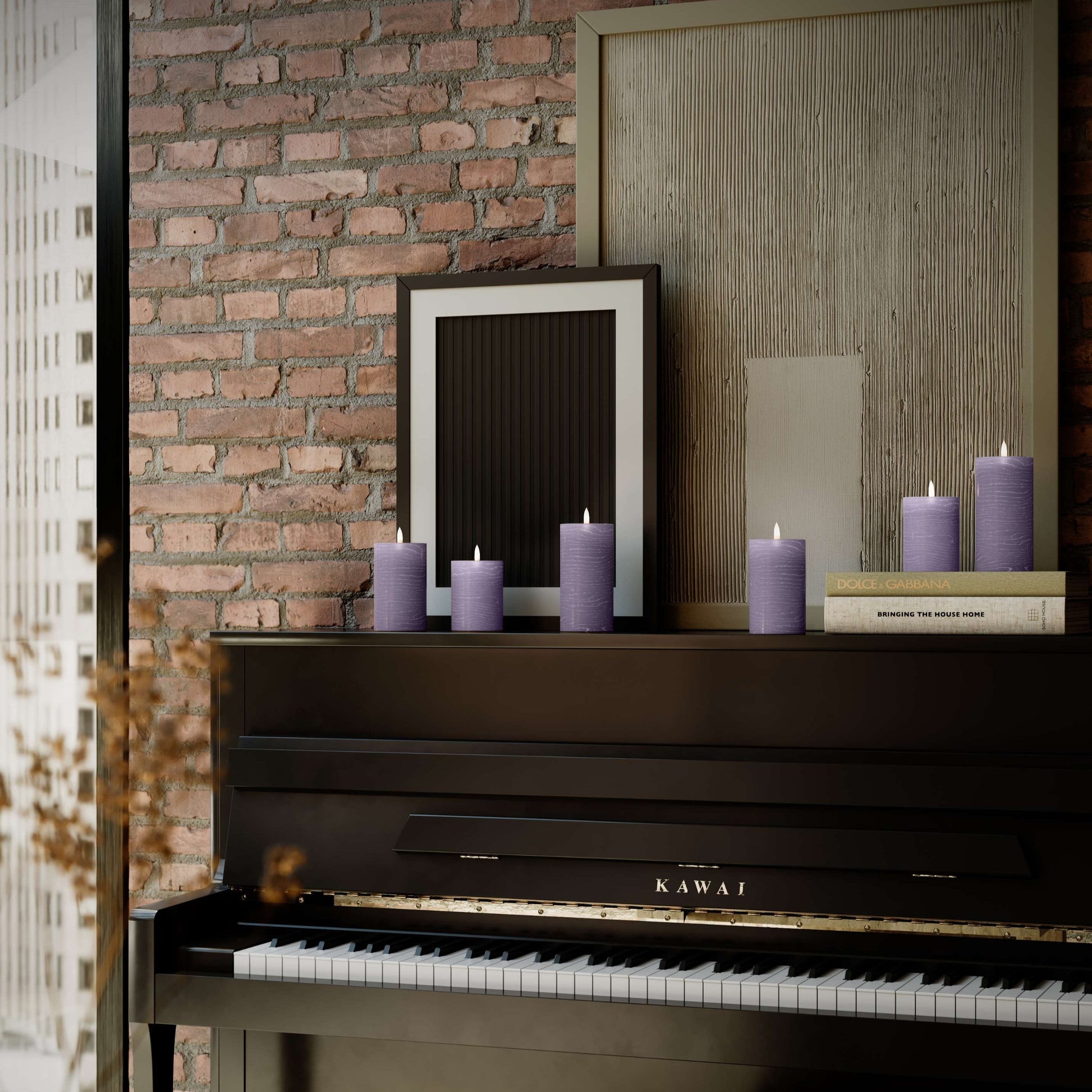 3er-Set LED Stumpenkerzen innen – Helles Violett mit Fernbedienung & realistischer 3D-Flamme - Nordicflame-de