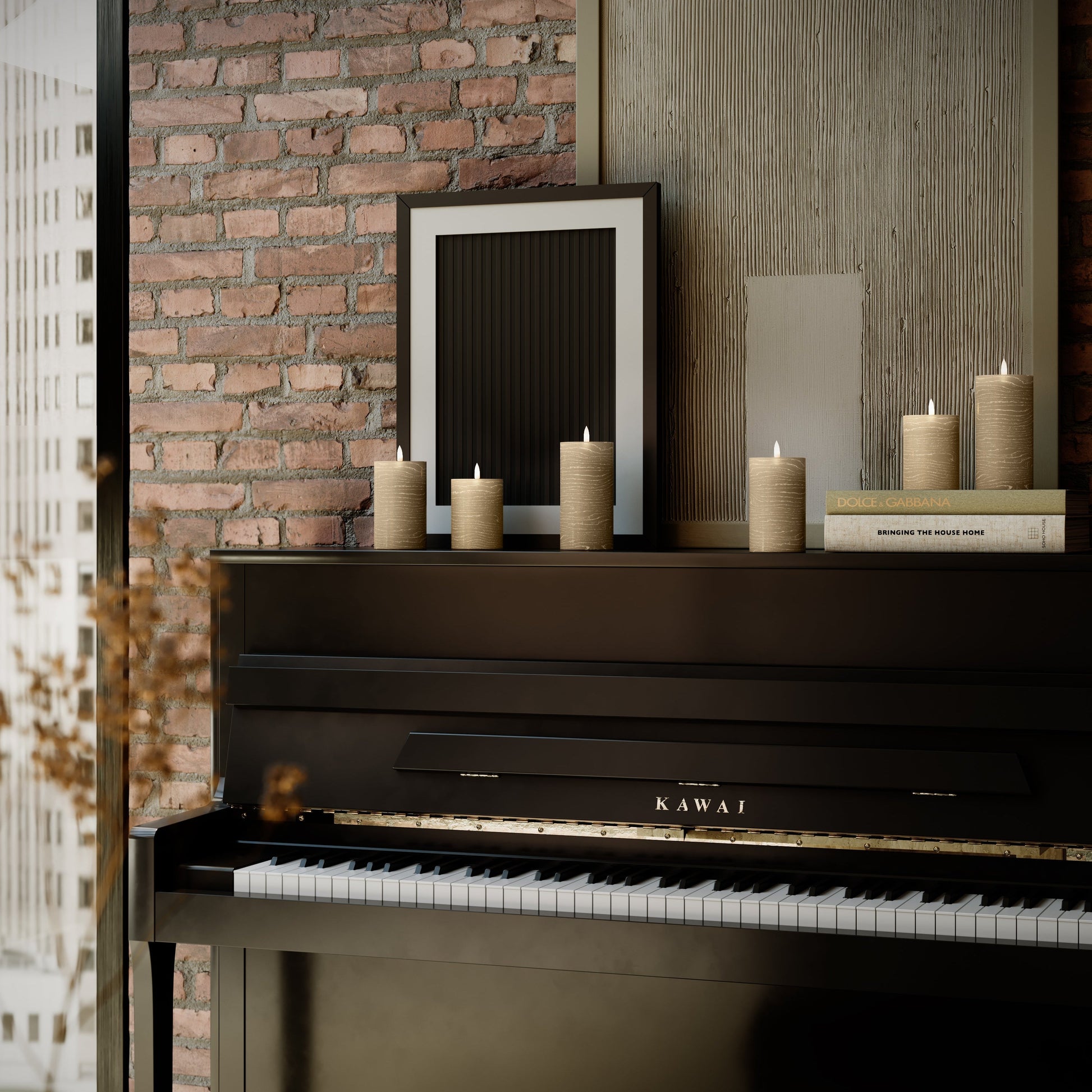 3er-Set LED Stumpenkerzen innen – Karamell mit Fernbedienung & realistischer 3D-Flamme - Nordicflame-de