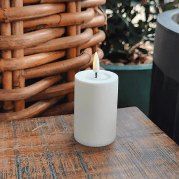 Outdoor LED-Kerze D5 x 7,5 cm - Deluxe 3D Flamme flackernd - Nordicflame-de