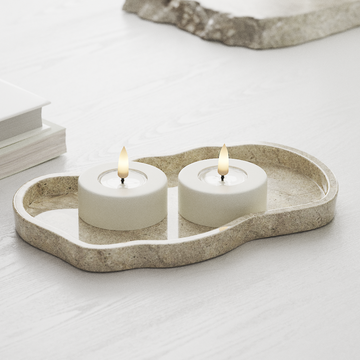 LED Teelichter 2 Stück (große) - Echtwachs - Realistische 3D Flamme - Nordicflame-de