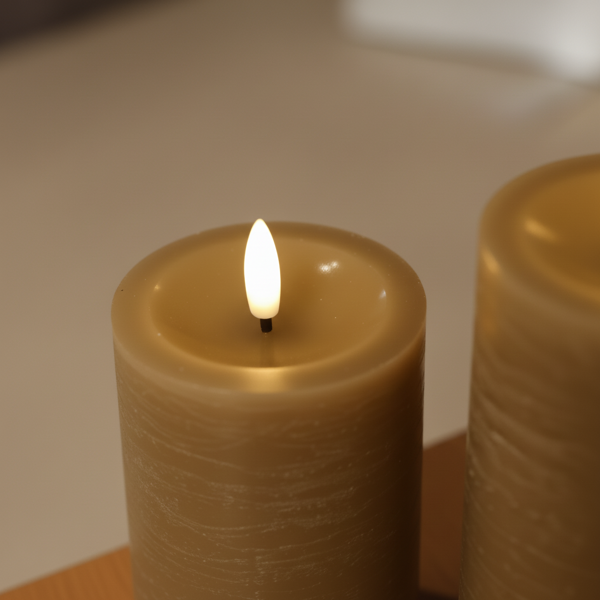 Realistische LED-stompkaars van echte was met 3D-vlam, Nordic Flame sfeerkaars